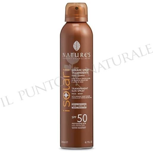 Natures solare spray trasparente spf 50 200 ml nature'sp