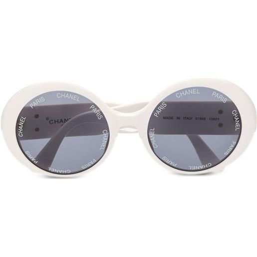 CHANEL Pre-Owned - occhiali da sole con logo cc 1993 - unisex - acetato - taglia unica - bianco