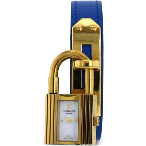 Hermès Pre-Owned - orologio montre kelly 20mm pre-owned 1990 - donna - placcatura in oro/pelle - taglia unica - bianco