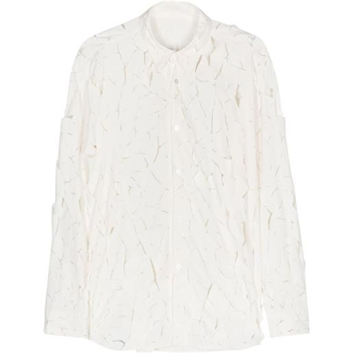 Post Archive Faction camicia a maniche lunghe con inserti - bianco