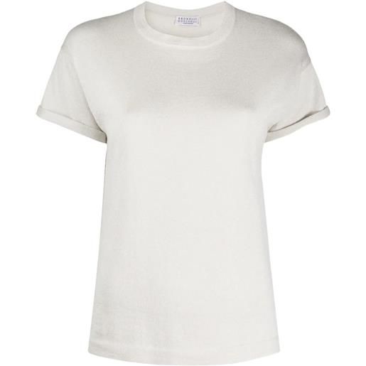 Brunello Cucinelli t-shirt a girocollo - toni neutri