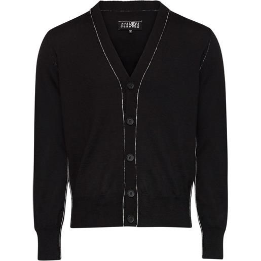 MM6 Maison Margiela cardigan con cuciture - nero