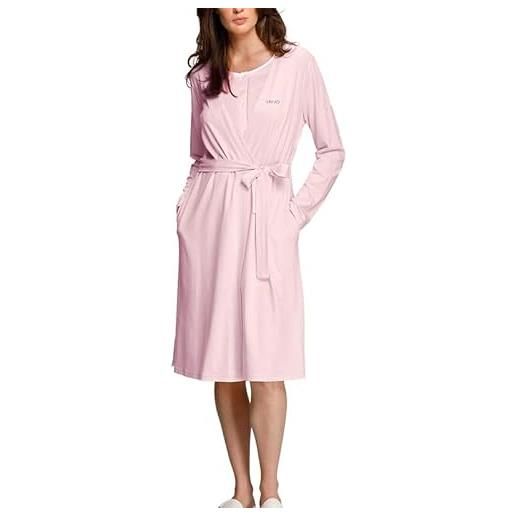 Russo Tessuti vestaglia da camera donna cotone jersey cintura liu-jo lj logo glitter -rosa-46