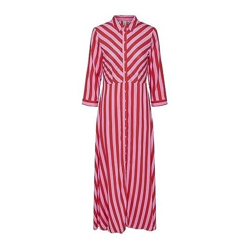 YAS yassavanna long shirt dress s. Noos vestito, ciclamino/strisce: amaro dolce, l donna