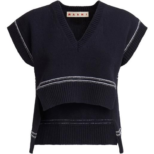 Marni gilet con logo - blu