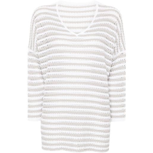Le Tricot Perugia maglione a righe - bianco