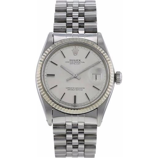 Rolex - orologio datejust 36mm pre-owned 1970 - uomo - acciaio inossidabile/vetro/white gold - taglia unica - argento