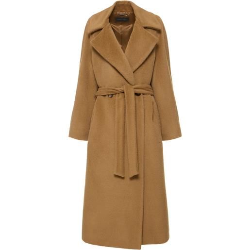 ALBERTA FERRETTI cappotto lungo in alpaca e lana con cintura