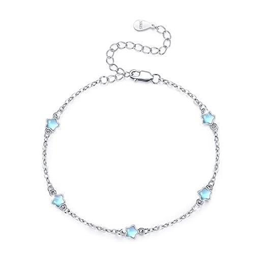 Braccialetto Bambina Argento 925 Con Charm - Filo Cerato, Girotondo Azzurro