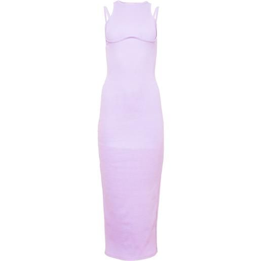 Fleur Du Mal abito lungo a coste con spalline - viola