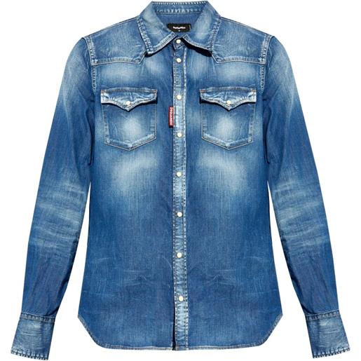 DSQUARED2 camicia denim western - blu