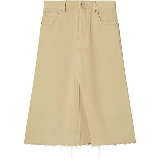 Tory Burch gonna midi denim destrutturata - toni neutri