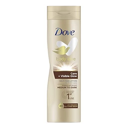 Dove, visible glow, lozione autoabbronzante, 250 ml (etichetta in lingua italiana non garantita)
