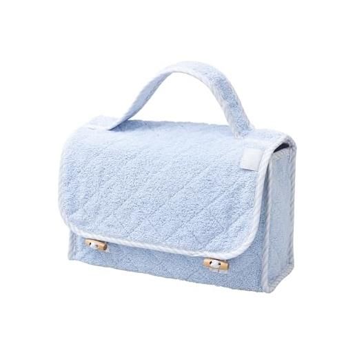 Filet - beauty case da viaggio in spugna di cotone con interno impermeabile | borsa da toilette | dim 28x17x10 cm | made in italy | cielo
