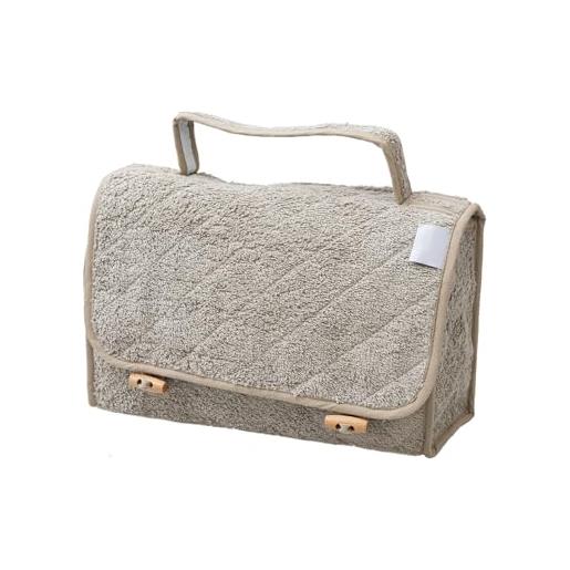 Filet - beauty case da viaggio in spugna di cotone con interno impermeabile | borsa da toilette | dim 28x17x10 cm | made in italy | corda