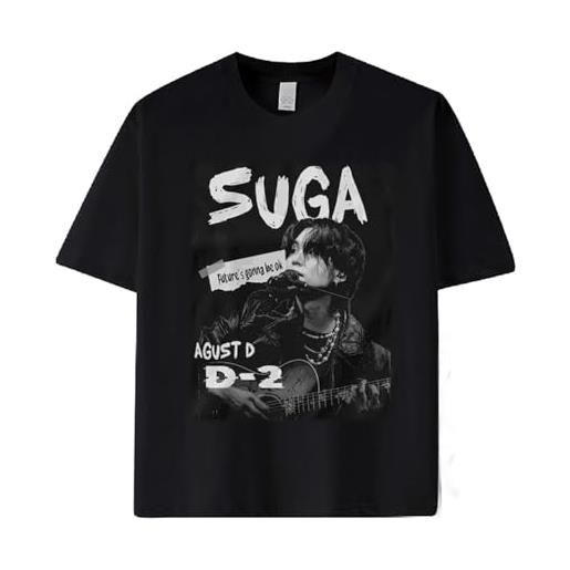 Generic maglietta agust-d suga min yoon gi magliette k-pop for fan uomini donne(color: black-c, size: m)