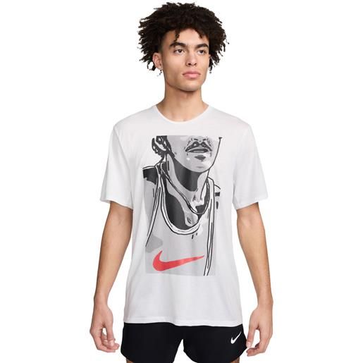 Nike t-shirt rise 365 run energy uomo bianco