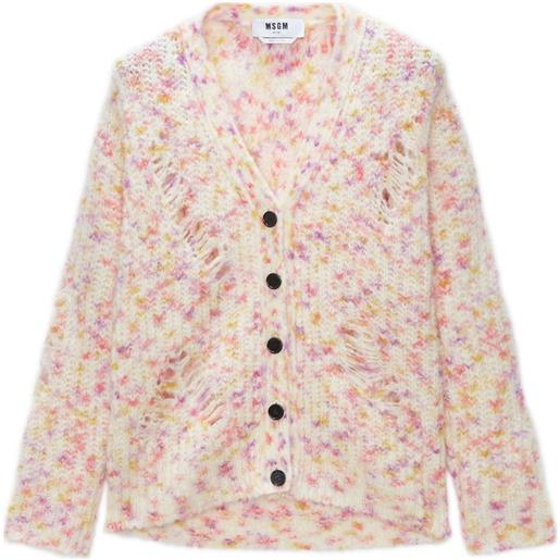 MSGM cardigan con effetto vissuto - rosa
