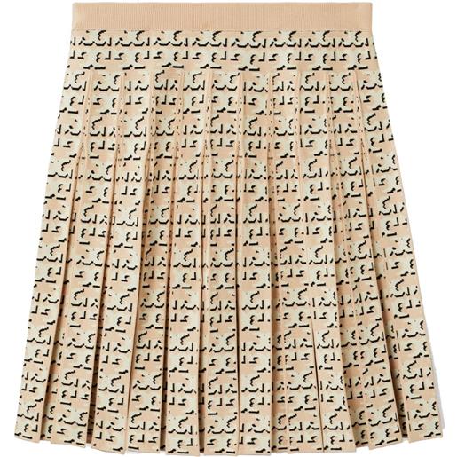 Tory Burch gonna plissettata con monogramma t - toni neutri