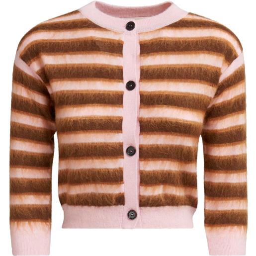 Marni cardigan spazzolato a righe - rosa