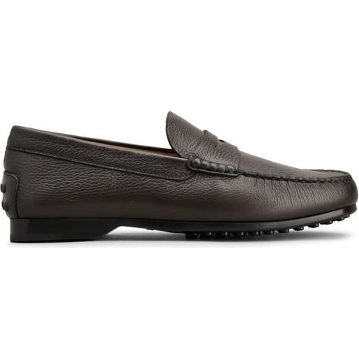 Tod's mocassini gommino in pelle - marrone