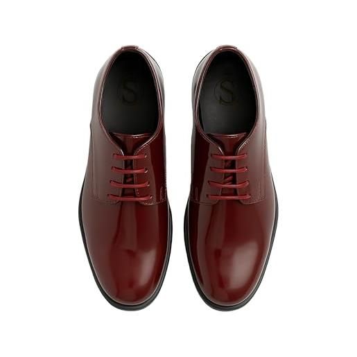 SIRRI abito formale in vernice derby per ragazzi, scarpe borgogna, scarpe da ballo con lacci misurare 33