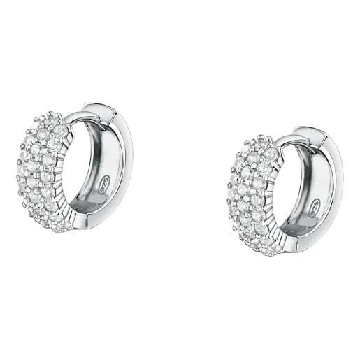 Morellato orecchini a cerchio da donna in argento 925‰, zirconi, collezione tesori - saiw144