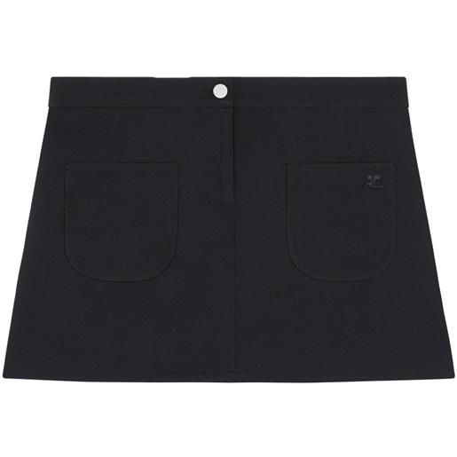 Courrèges minigonna con applicazione - nero
