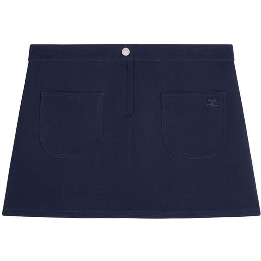 Courrèges minigonna con applicazione - blu