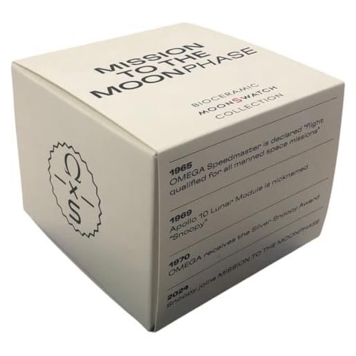 ALE E COMMERCE orologio da polso moonswatch realizzato per omega x swatch mission to the moonphase snoopy bianco