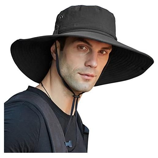 AIEOE uomo cappello da sole cappello da pescatore tesa larga pesca cappelli estivo con protezione uv upf 50+