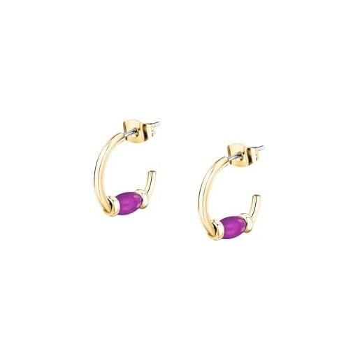 Morellato orecchini cerchio da donna in acciaio a cerchio, perle, collezione colori summer