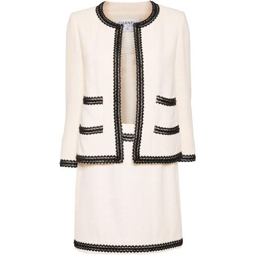 CHANEL Pre-Owned - tailleur con gonna 1995 - donna - seta/nylon/lana - 38 - toni neutri