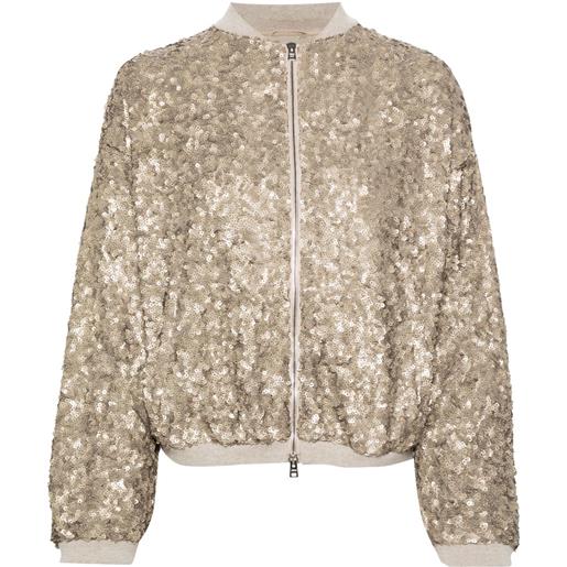 Herno bomber con paillettes - oro