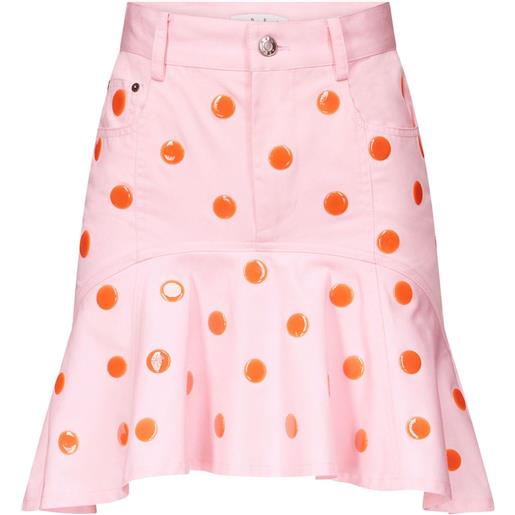 AREA gonna a pois con ruches - rosa