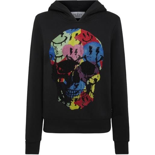 Philipp Plein felpa smile con strass - nero