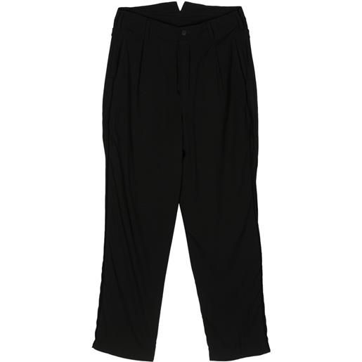 Y's pantaloni dritti con pieghe - nero