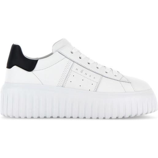 Hogan sneakers h-stripes in pelle - bianco