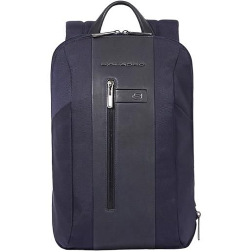 Piquadro zaino slim porta computer 15,6 espandibile in tessuto e pelle brief 2