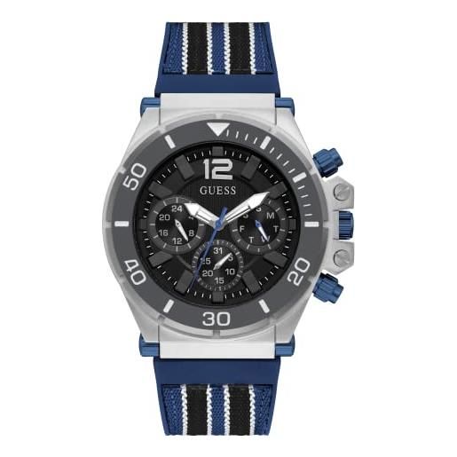Guess Orologio Da Uomo In Silicone Blu - Cassa 44 Mm, Movimento Al Quarzo, Impermeabile 5 ATM, Regalo Con Scatola - 2