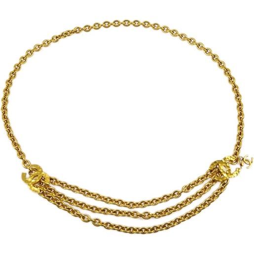 CHANEL Pre-Owned - cintura a catena cc anni '90-2000 - donna - placcatura in oro - taglia unica