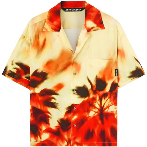Palm Angels camicia con motivo astratto - giallo