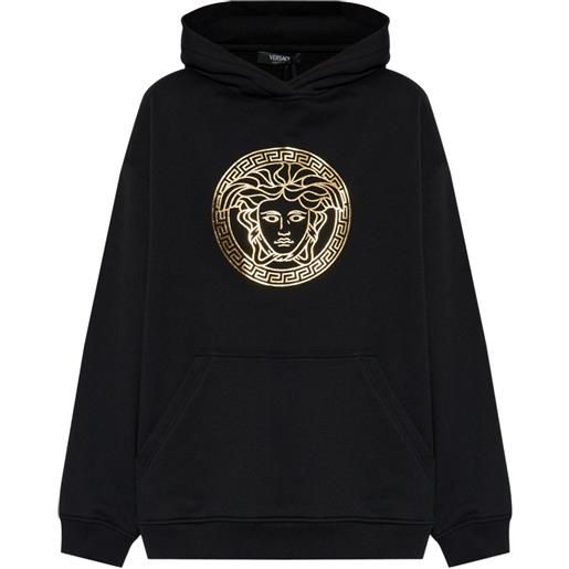 Versace felpa medusa con cappuccio - nero