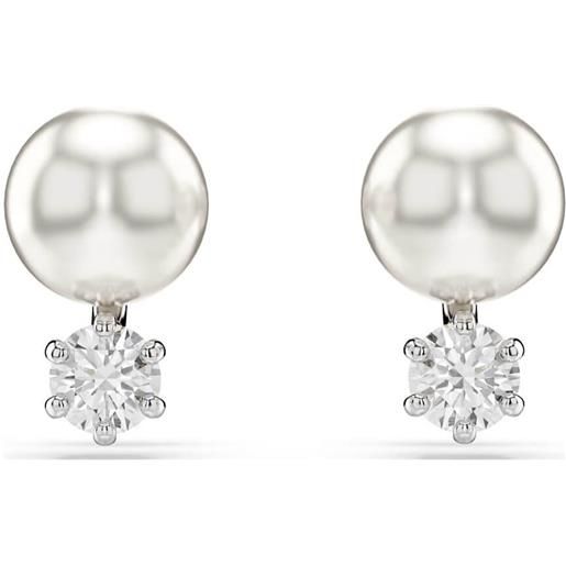 SWAROVSKI orecchini a lobo, crystal pearl, matrix bianco, placcatura rodio 5694225