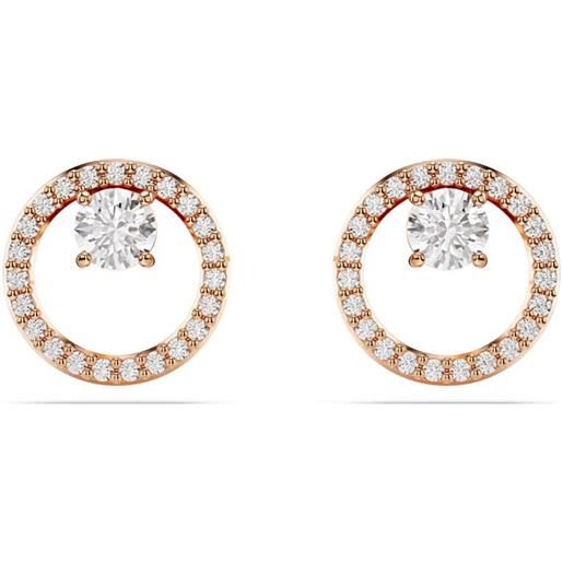 SWAROVSKI orecchino a lobo constella, taglio round placcato oro rosa