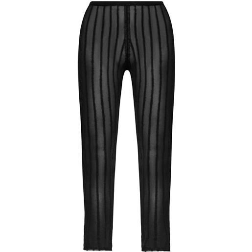 The Attico leggings a righe semi trasparenti - nero