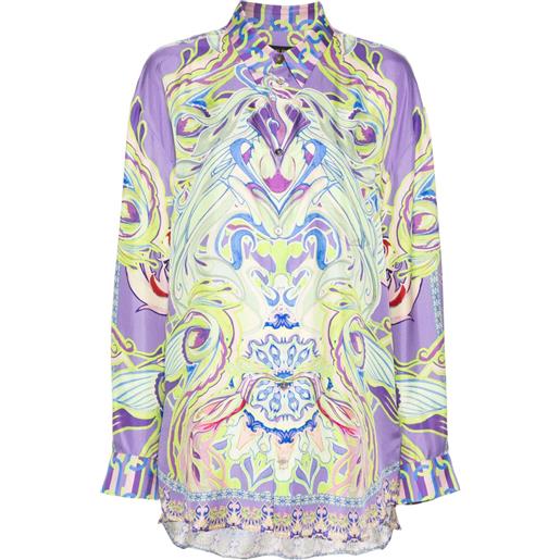 Camilla camicia con stampa astratta - verde