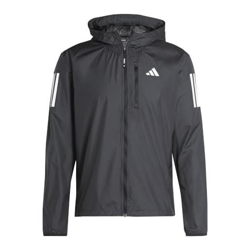 adidas uomo own the run jacket, black/white pocket, s