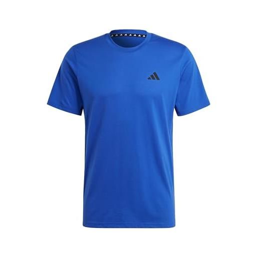 adidas uomo train essentials feelready training tee, semi lucid blue/black, xl