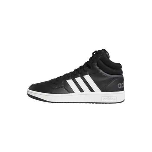 adidas uomo hoops 3.0 mid lifestyle basketball classic vintage shoes, core black / cloud white / grey six, 48 eu
